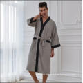 Wholesale premium quality hotel 100% cotton towel waffle men and women bathrobe